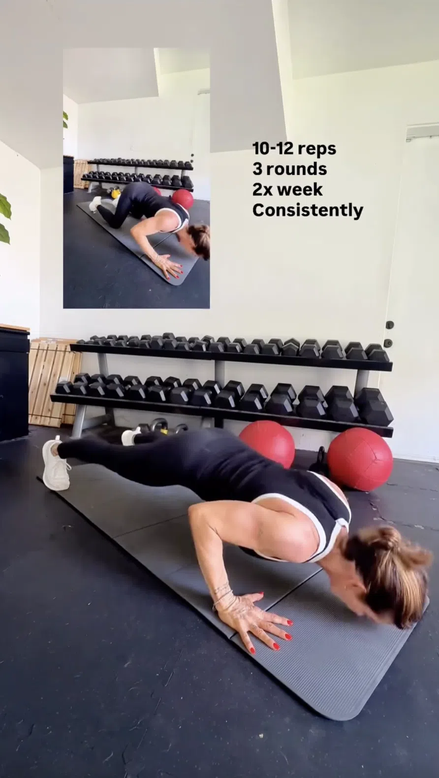 Dalyce voert de push up uit